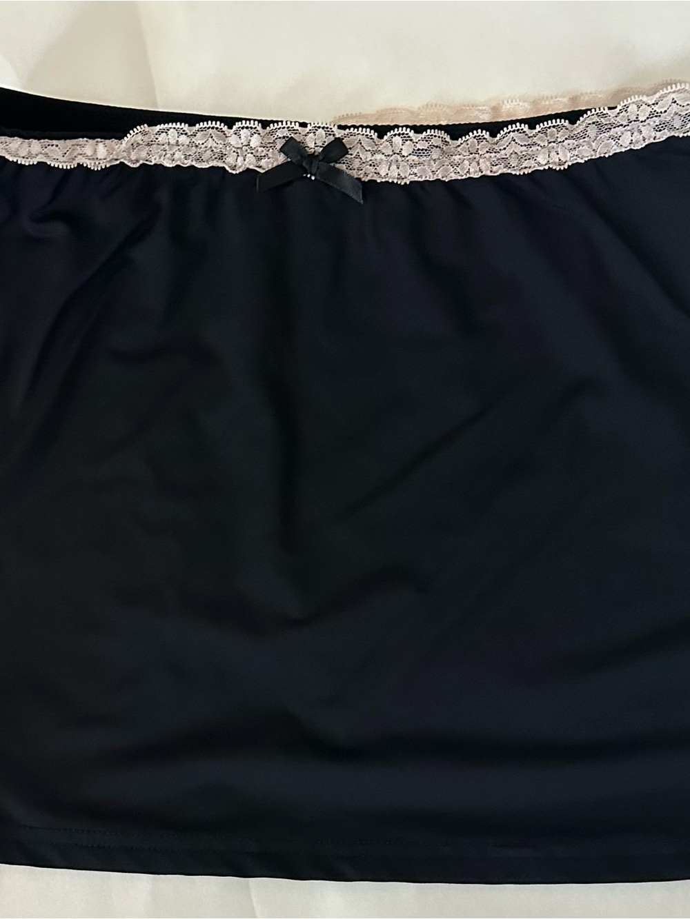 Edikted Black Chemise with Cream Lace Trim